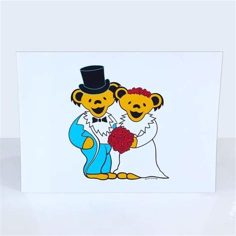 Grateful Dead Wedding Bears Greeting Card Grateful Dead Blanket