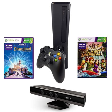 Restored Xbox 360 Slim 4gb Console With Sensor Kinect Adventures And