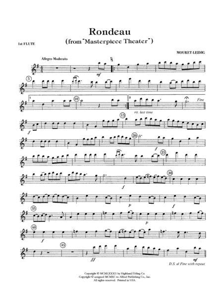 Rondeau Theme From Masterpiece Theatre Flute By Jean Joseph Mouret