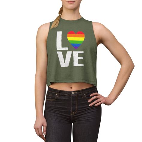 Gay Pride 2019 Women S Crop Top Pride Rainbow Love Shirt Etsy