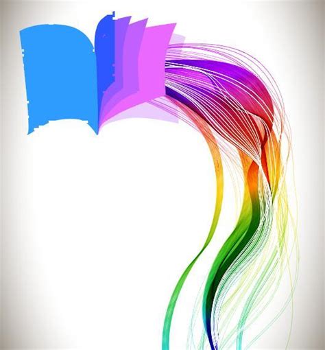 Book With Colored Abstract Wave Background Vector 02 Free Download