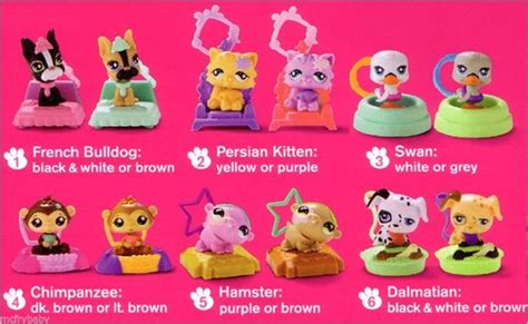 2008 Mcdonalds Littlest Pet Shop Set Of 6 Ebay Little Pet Shop Toys