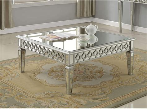 Best Master Furniture Silver Mirrored Square Coffee Table Petagadget