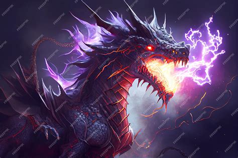 Premium Photo Electric Neon Dragon Fantasy Mystical Illustration Epic