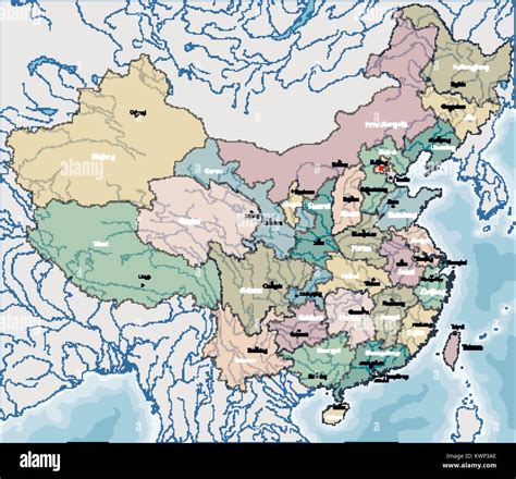 Karte Von China Stock Vektorgrafik Alamy