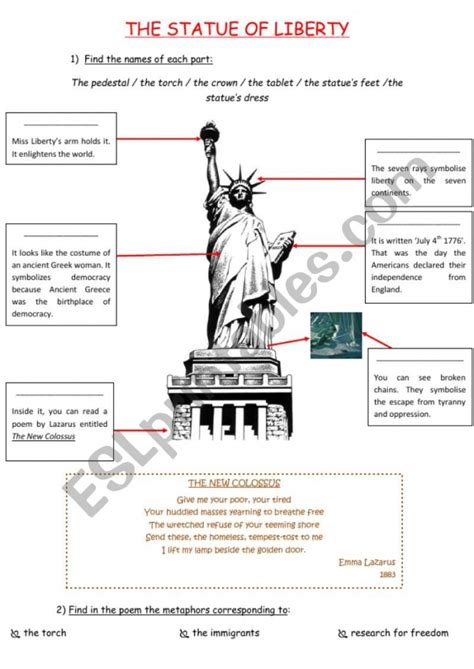 Check spelling or type a new query. National Symbols: The Statue Of Liberty Worksheets ...