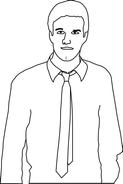 Man Wearing A Tie Outline Clip Art At Vector Clip Art