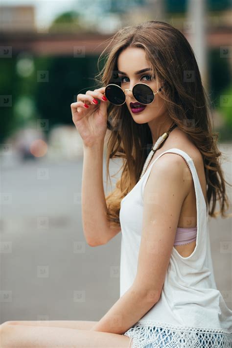 Beautiful Girl In Sunglasses Sitting Stock Photo 160636 Youworkforthem