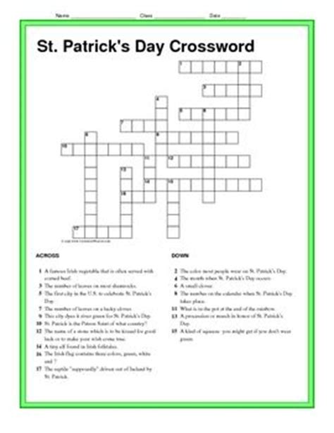 By sydney andersen · on march 4, 2015 · 15 comments ·. St. Patrick's Day Crossword