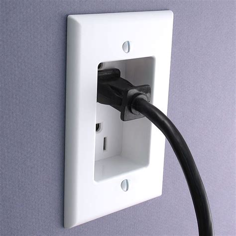 White Recessed 15a Duplex Outlet With Built In Cover Plate Leviton