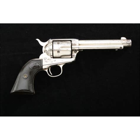colt single action army revolver 32 20 caliber 5 1 2” barrel nickel finish hardrubber grips s