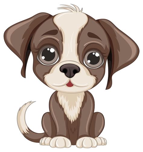 Lindo Perro De Dibujos Animados Aislado Sentado Vector Gratis