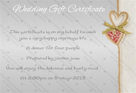 Certificate format wedding certificate gift certificate template marriage certificate certificate design marriage license marriage advice free printable gift certificates baby announcement cards. Sentimental Wedding Gift Certificate Template