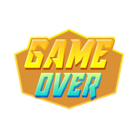 Game Over Clipart Png Images Yellow Blue Game Over In Badges Vector