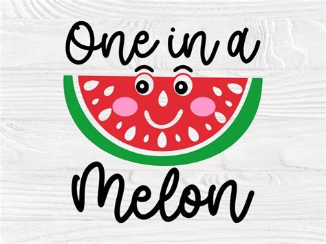 One In A Melon Svg Watermelon Svg Summer Svg Designs Summer Etsy Uk