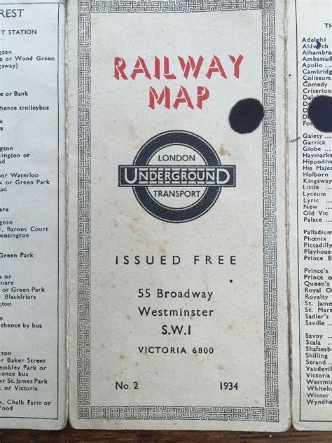 Original 1934 London Underground Map No2 Hc Beck As Found