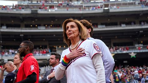 Former Speaker Pelosi Throws Out First Pitch At Nationals Pride Night