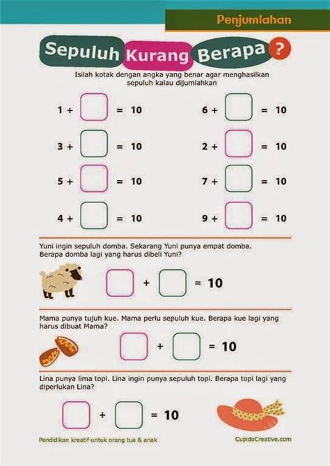 Soal latihan matematika penjumlahan untuk anak usia dini pendidikan soal latihan. Belajar Anak - Sepuluh Kurang Berapa - Cupido Creative | Belajar