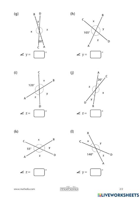 Vertically Opposite Angles Worksheet Live Worksheets