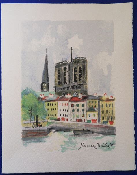 Maurice Utrillo Notre Dame Vue De La Seine Lithographie Originale