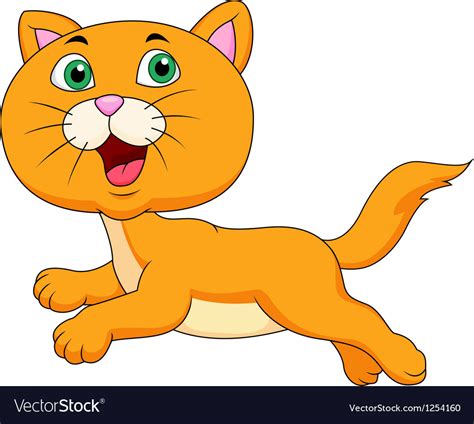 Cute Cat Cartoon Running Royalty Free Vector Image