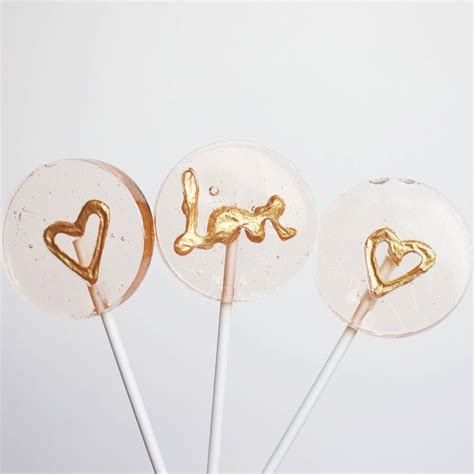 Set Of Ten Love Heart Lollipops By The Little Lollipop Shop