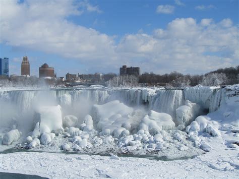 Visas Frozen Waterfall With The American Side Of Niagara Wallpapers And