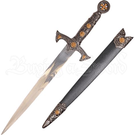 Ornate Handle Crusader Dagger With Scabbard Np H 5940 By Medieval