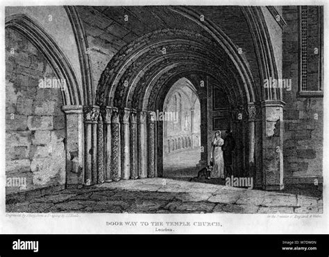 Puerta De Entrada A La Iglesia Del Temple Londres 1815artista J