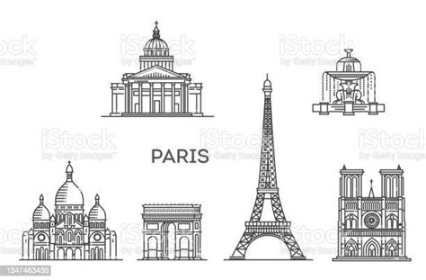 France Skyline With Panorama In White Background Stock Illustration