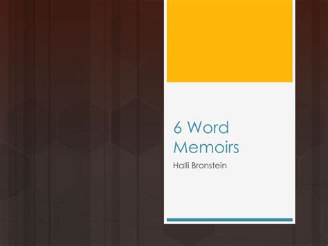 Ppt 6 Word Memoirs Powerpoint Presentation Free Download Id2877334
