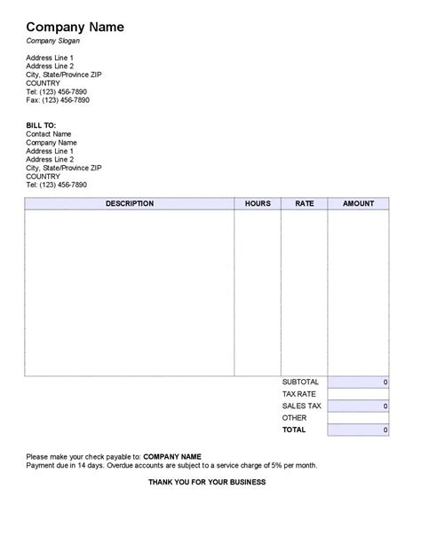Small Business Invoice Templates Invoice Template Ideas