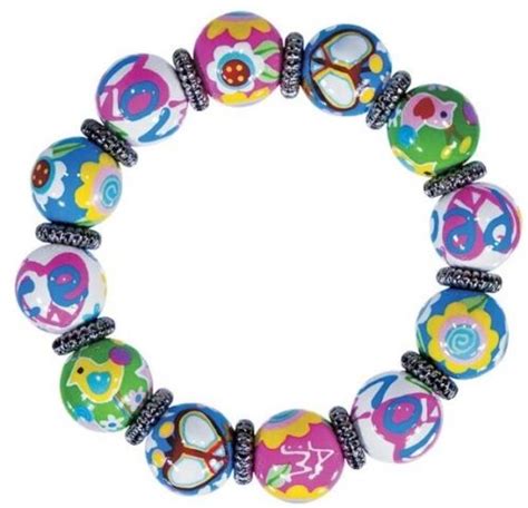 Angela Moore Peace And Love Classic Beaded Bracelet Ebay