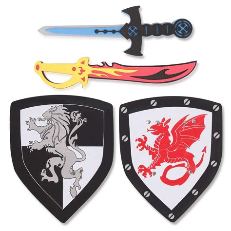 Buy Liberty Imports 4 Pcs Dual Foam And Shield Combo Playset Medieval