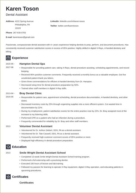Resume Examples With One Job Experience Resume Gallery