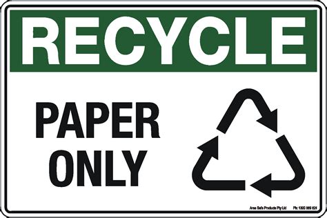 Recycle - Paper Only Sign
