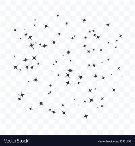 Sparkling Stars On Sky Icon On Transparent Vector Image