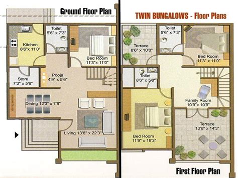 Bungalows Plans Designs Twin Bungalow Floor Plan Jhmrad