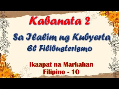 Kabanata El Filibusterismo Sa Ilalim Ng Kubyerta Filipino Th