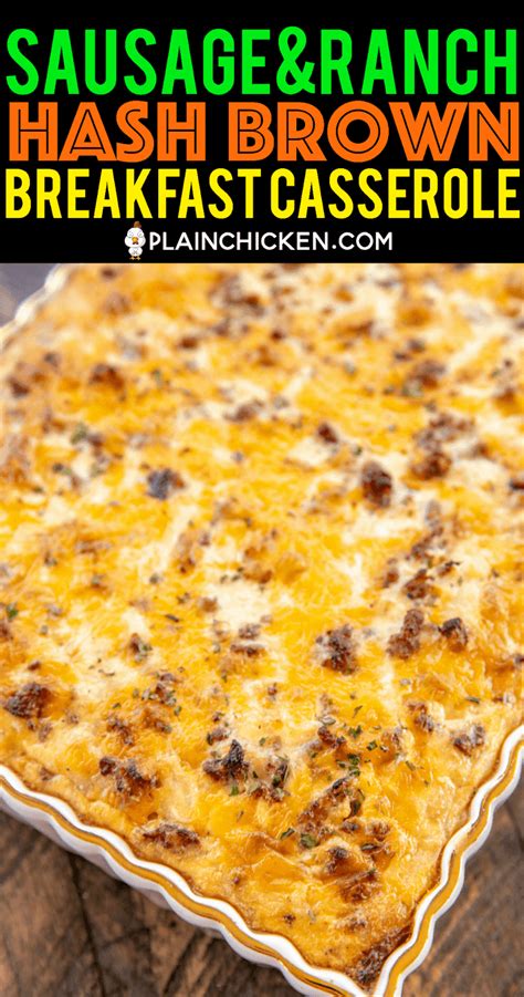 The eggs puff up and brown nicely creating a crisp crust on top and a soft fluffy egg inside, similar to a frittata. Sausage Hash Brown Breakfast Casserole - only 6 ingredie… | Hashbrown breakfast casserole ...