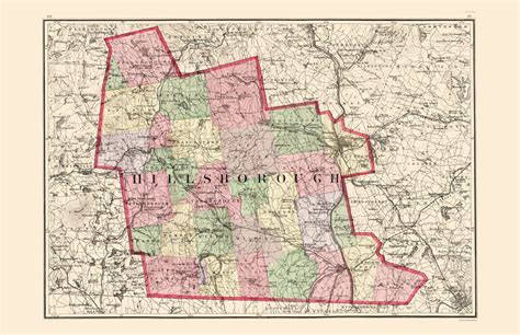 Old County Maps Hillsborough County New Hampshire Nh By Comstock