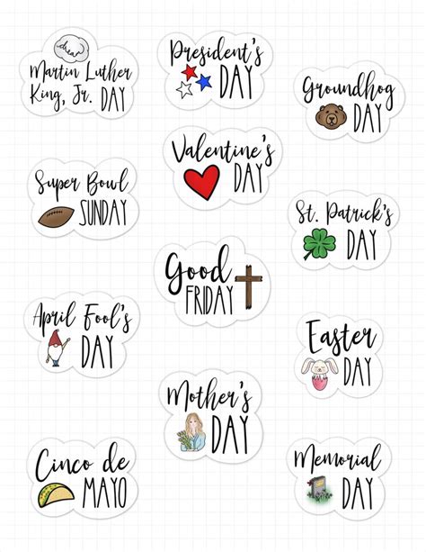 Major Holidays Digital Planner Stickers Goodnotes Stickers Etsy