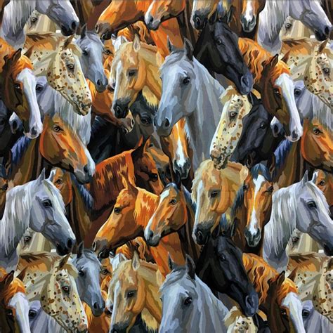 Horse Print Fabric Animal Print Fabric By The Yard Exotic Etsy