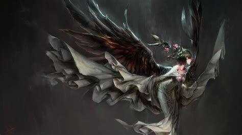 Wallpaper Anime Girls Demon Mythology Angel Wings Darkness Wing Screenshot Computer