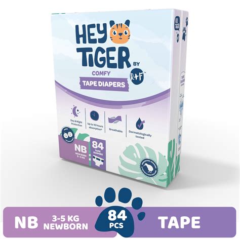 Hey Tiger Comfy Tape Diapers Newborn Jumbo Pack 84 Pads Best Price