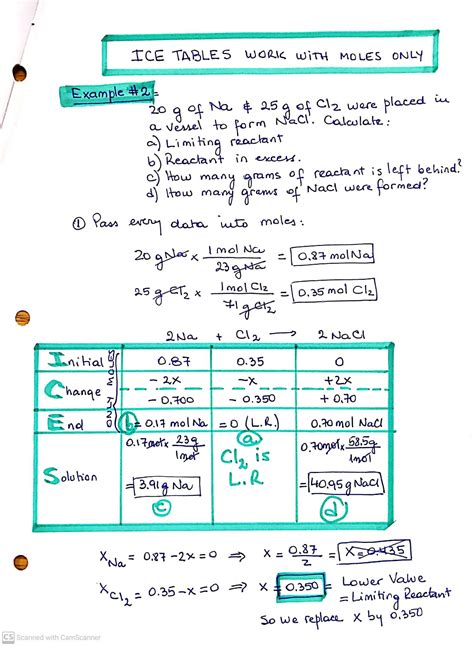 Stoichiometry Limiting Reactant Worksheet