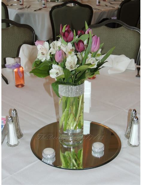 Glass Cylinder Vases Bling Wedding Centerpieces Silver Rhinesto Aftcra