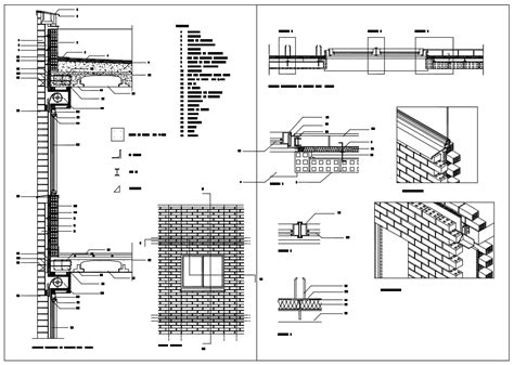 【cad Details】horizontal And Vertical Section Of Brick Cad Detail Drawi