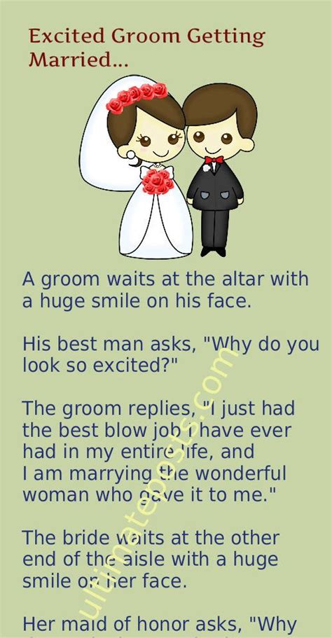 Excited Groom Getting Married Marriage Jokes Getting Married
