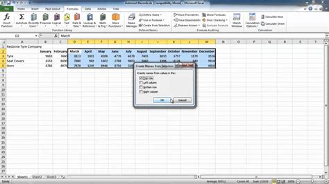 How To Name And Use Cell Ranges In Excel 2010 Youtube